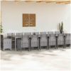 Trädgårds Matsalsset 17 pcs Ljusgrå Rotting vidaXL Large – miniatyr 3