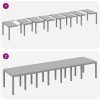 Trädgårds Matsalsset 17 pcs Ljusgrå Rotting vidaXL Large – miniatyr 9