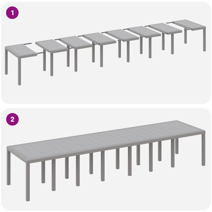 Trädgårds Matsalsset 17 pcs Ljusgrå Rotting vidaXL Large – bild 9