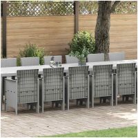 Trädgårds Matsalsset 17 pcs Ljusgrå Rotting vidaXL