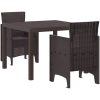 Trädgårds Matsalsset 3 pcs Brun vidaXL 100 x 100 x 73 cm – miniatyr 2