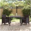 Trädgårds Matsalsset 3 pcs Brun vidaXL 100 x 100 x 73 cm – miniatyr 3