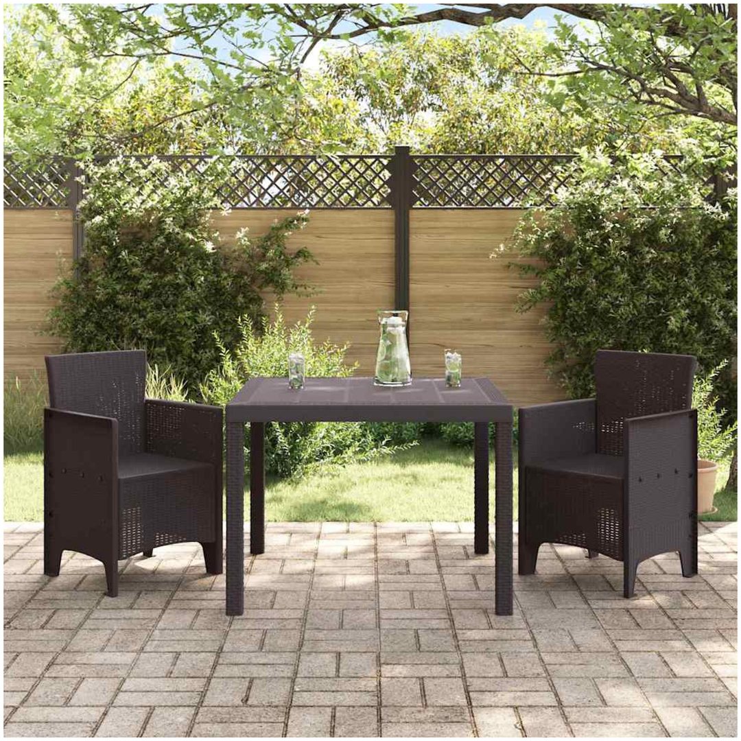 Trädgårds Matsalsset 3 pcs Brun vidaXL 100 x 100 x 73 cm – bild 3
