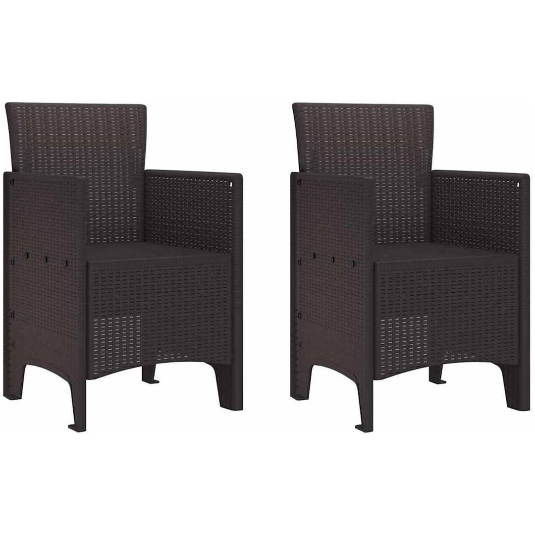 Trädgårds Matsalsset 3 pcs Brun vidaXL 100 x 100 x 73 cm – bild 5