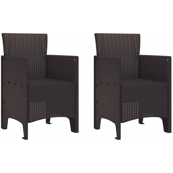 Trädgårds Matsalsset 3 pcs Brun vidaXL 100 x 100 x 73 cm – bild 5
