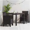 Trädgårds Matsalsset 3 pcs Brun vidaXL 100 x 100 x 73 cm – miniatyr 1