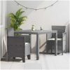 Trädgårds matsalsset 3 pcs Ljusgrå Plast vidaXL 100 x 100 x 73 cm – miniatyr 1
