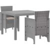 Trädgårds matsalsset 3 pcs Ljusgrå vidaXL 100 x 100 x 73 cm – miniatyr 2
