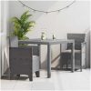 Trädgårds matsalsset 3 pcs Ljusgrå vidaXL 100 x 100 x 73 cm – miniatyr 1