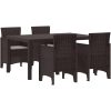 Trädgårds matsalsset 5 pcs Brun Konstrotting vidaXL 150 x 100 x 73 cm – miniatyr 2