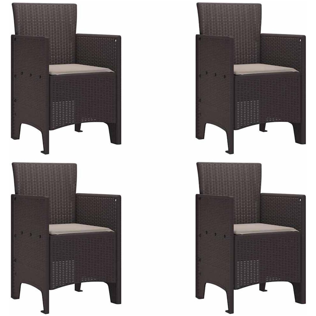 Trädgårds matsalsset 5 pcs Brun Konstrotting vidaXL 150 x 100 x 73 cm – bild 5