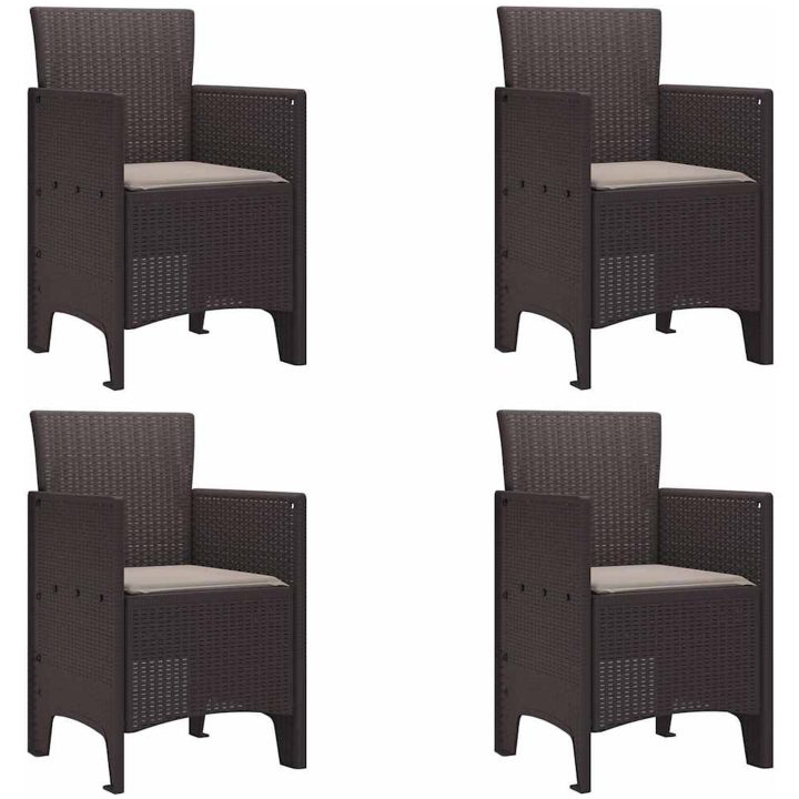 Trädgårds matsalsset 5 pcs Brun Konstrotting vidaXL 150 x 100 x 73 cm – bild 5