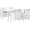 Trädgårds matsalsset 5 pcs Vit Konstrotting vidaXL 150 x 100 x 73 cm – miniatyr 2