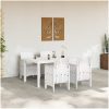 Trädgårds matsalsset 5 pcs Vit Konstrotting vidaXL 150 x 100 x 73 cm – miniatyr 3