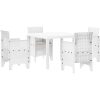 Trädgårds matsalsset 5 pcs Vit Rotting vidaXL 100 x 100 x 73 cm – miniatyr 2