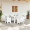 Trädgårds matsalsset 5 pcs Vit Rotting vidaXL 100 x 100 x 73 cm – miniatyr 3