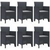 Trädgårds matsalsset 7 pcs Antracit PE Rattan vidaXL 150 x 100 x 73 cm – miniatyr 4