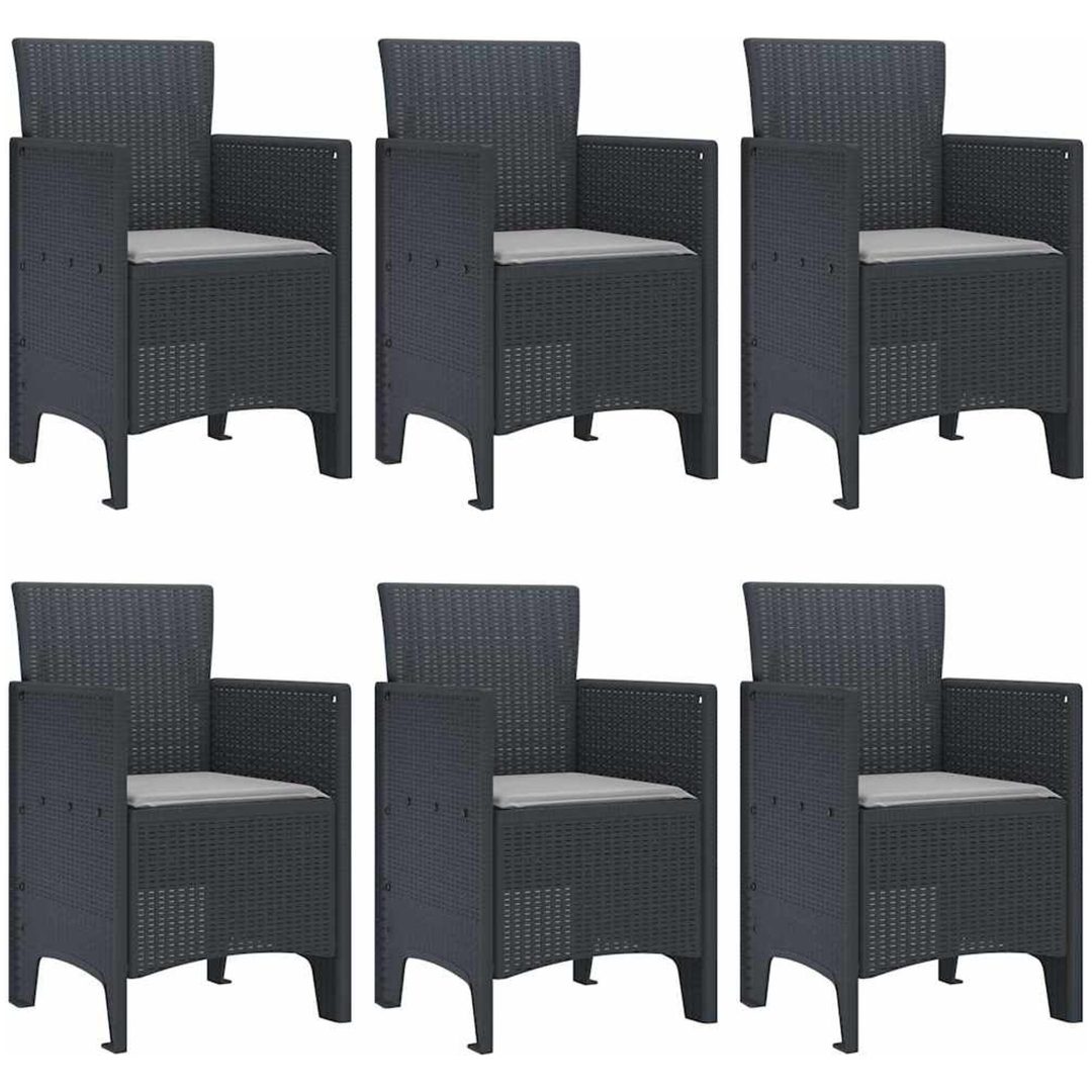 Trädgårds matsalsset 7 pcs Antracit PE Rattan vidaXL 150 x 100 x 73 cm – bild 4