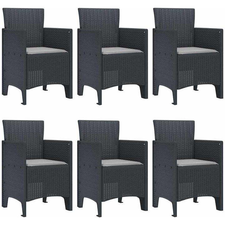 Trädgårds matsalsset 7 pcs Antracit PE Rattan vidaXL 150 x 100 x 73 cm – bild 4