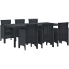 Trädgårds matsalsset 7 pcs Antracit vidaXL 200 x 100 x 73 cm – miniatyr 2
