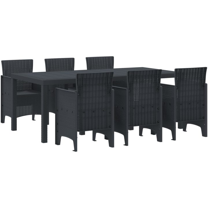 Trädgårds matsalsset 7 pcs Antracit vidaXL 200 x 100 x 73 cm – bild 2