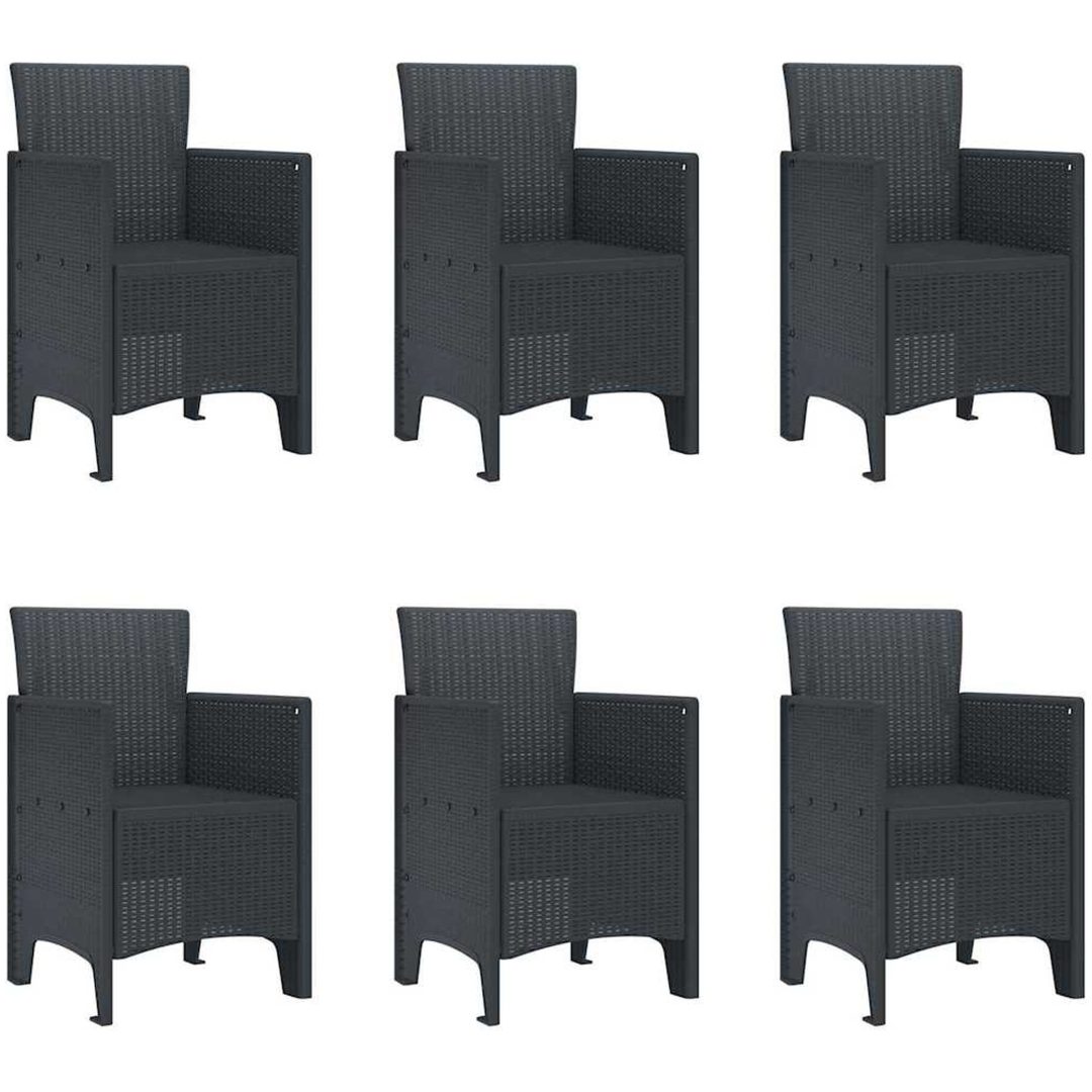Trädgårds matsalsset 7 pcs Antracit vidaXL 200 x 100 x 73 cm – bild 5