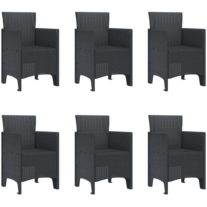Trädgårds matsalsset 7 pcs Antracit vidaXL 200 x 100 x 73 cm – bild 5