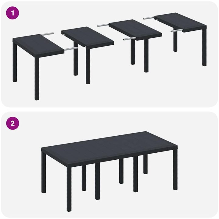 Trädgårds matsalsset 7 pcs Antracit vidaXL 200 x 100 x 73 cm – bild 10