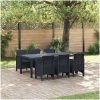 Trädgårds matsalsset 7 pcs Antracit vidaXL 200 x 100 x 73 cm – miniatyr 1