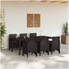 Trädgårds matsalsset 7 pcs Brun Polypropylen vidaXL 200 x 100 x 73 cm – miniatyr 3