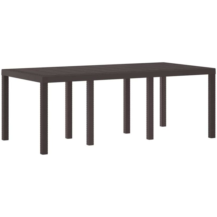 Trädgårds matsalsset 7 pcs Brun Polypropylen vidaXL 200 x 100 x 73 cm – bild 4