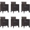 Trädgårds matsalsset 7 pcs Brun Polypropylen vidaXL 200 x 100 x 73 cm – miniatyr 5