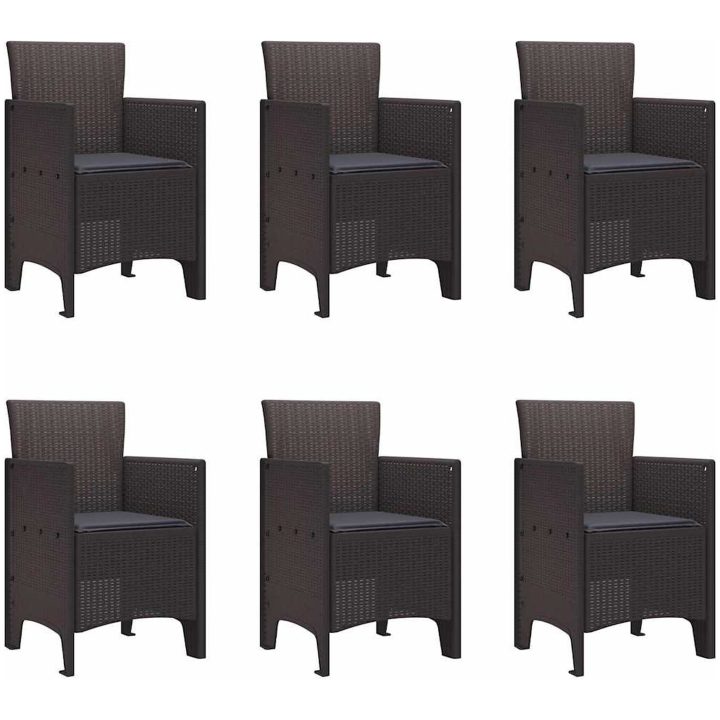 Trädgårds matsalsset 7 pcs Brun Polypropylen vidaXL 200 x 100 x 73 cm – bild 5