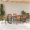 Trädgårds matsalsset 7 pcs Svart Metall, trä vidaXL 200 x 90 x 75 cm – miniatyr 4