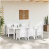 Trädgårds matsalsset 7 pcs Vit Konstrotting vidaXL 200 x 100 x 73 cm – miniatyr 3