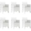 Trädgårds matsalsset 7 pcs Vit Konstrotting vidaXL 200 x 100 x 73 cm – miniatyr 5