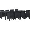 Trädgårds Matsalsset 9 pcs Antracit vidaXL 250 x 100 x 73 cm – miniatyr 2