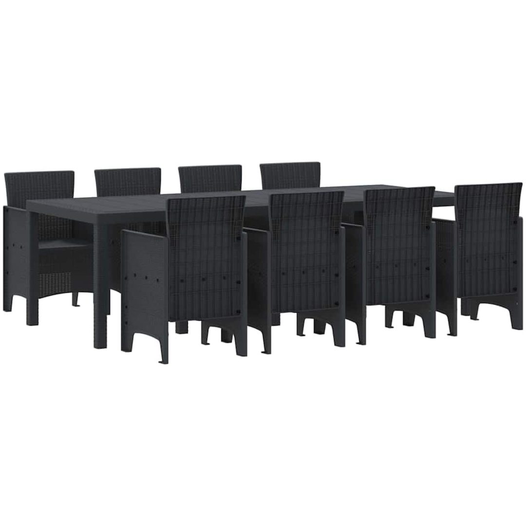 Trädgårds Matsalsset 9 pcs Antracit vidaXL 250 x 100 x 73 cm – bild 2