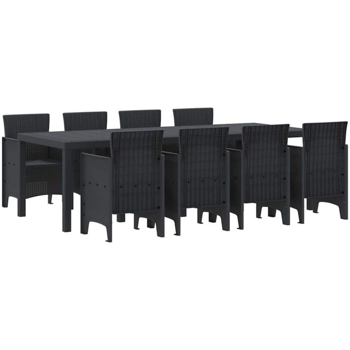 Trädgårds Matsalsset 9 pcs Antracit vidaXL 250 x 100 x 73 cm – bild 2
