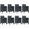 Trädgårds Matsalsset 9 pcs Antracit vidaXL 250 x 100 x 73 cm – miniatyr 5