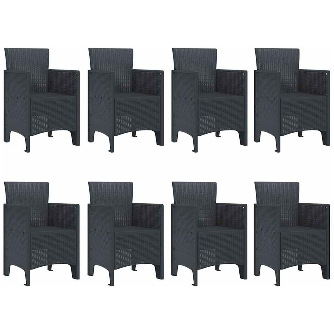 Trädgårds Matsalsset 9 pcs Antracit vidaXL 250 x 100 x 73 cm – bild 5