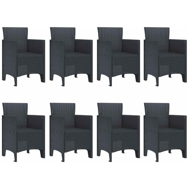 Trädgårds Matsalsset 9 pcs Antracit vidaXL 250 x 100 x 73 cm – bild 5