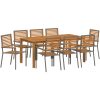 Trädgårds matsalsset 9 pcs Grå Metall, Harts vidaXL 180 x 90 x 75 cm – miniatyr 2