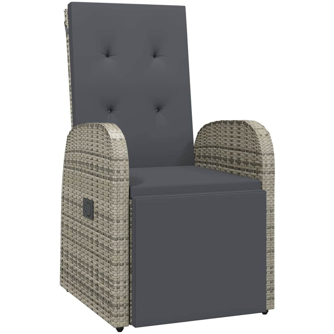 Trädgårds Matsalsset 9 pcs Grå PE rotting vidaXL 200 x 80 x 73 cm – bild 5