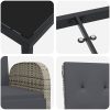 Trädgårds Matsalsset 9 pcs Grå PE rotting vidaXL 200 x 80 x 73 cm – miniatyr 7