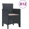 Trädgårds matsalsset med Kuddar med kudde med kudde 13 pcs Antracit vidaXL Stort – miniatyr 5
