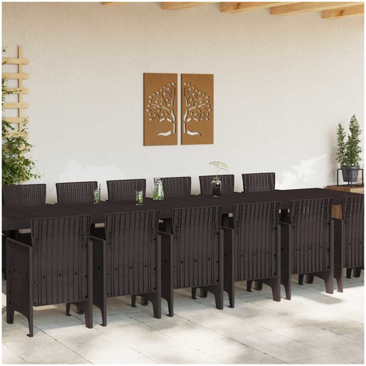 Trädgårds matsats 15 pcs Brun Konstrotting vidaXL 14 - Sits – bild 3