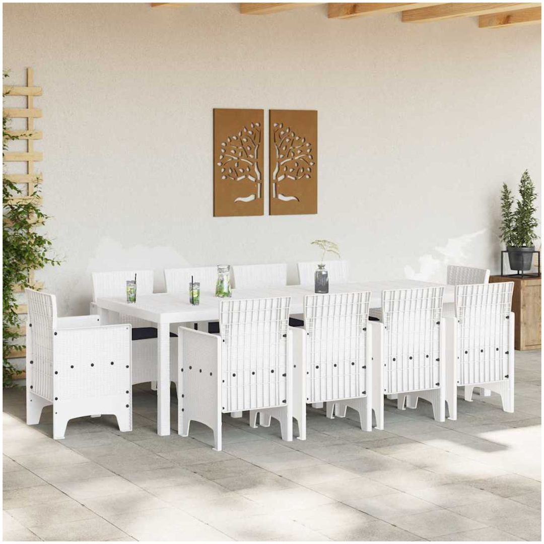Trädgårds matset 11 pcs Vit Konstrotting vidaXL 250 x 100 x 73 cm – bild 3