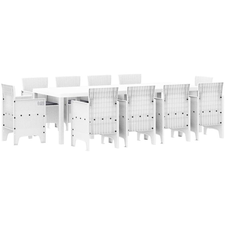 Trädgårds matset 11 pcs Vit Konstrotting vidaXL 250 x 100 x 73 cm – bild 4