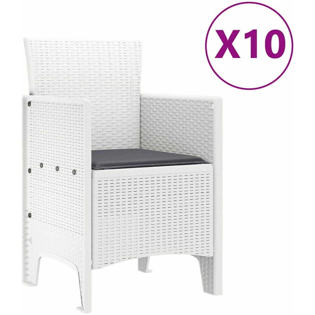 Trädgårds matset 11 pcs Vit Konstrotting vidaXL 250 x 100 x 73 cm – bild 6